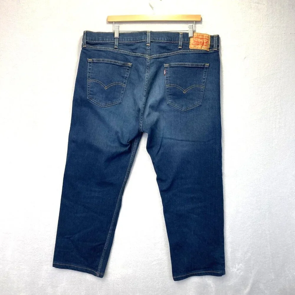 Levis 505 Jeans Mens 40x27 Blue Stretch Denim Straight Leg Regular Fit Waterless